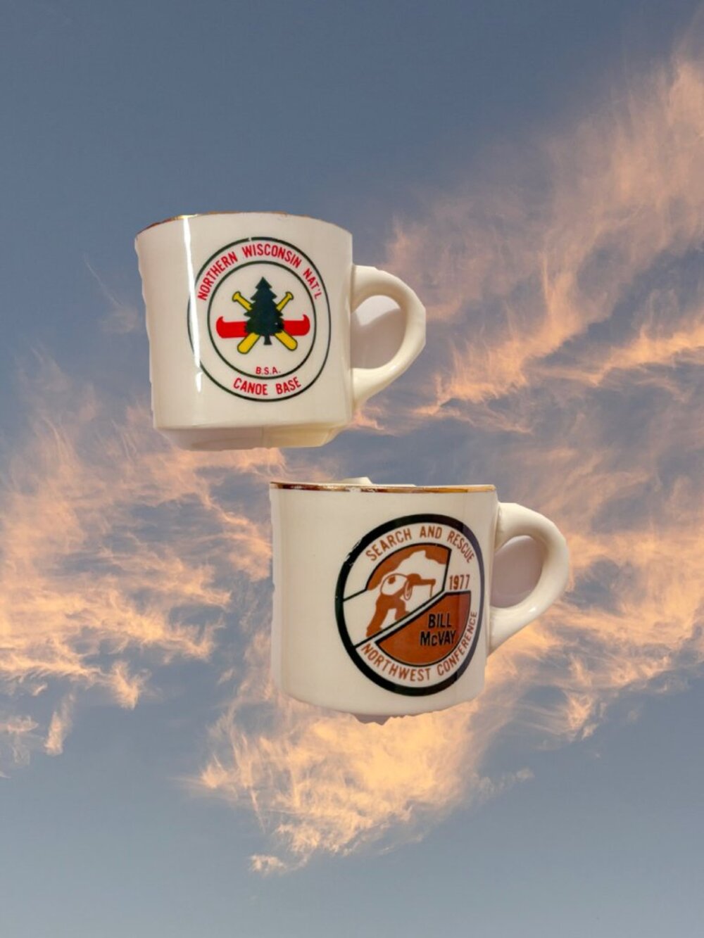Set of Two Vintage Outdoor Mugs